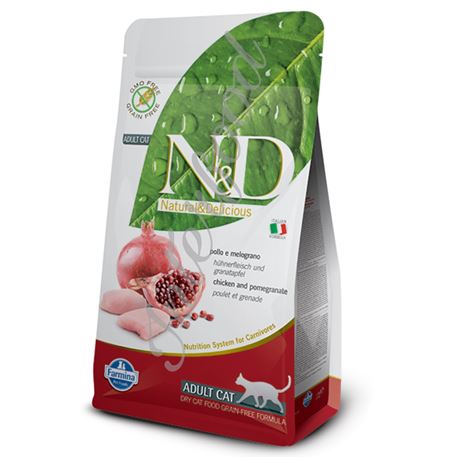 FARMINA N&D GRAIN FREE FELINE – CHICKEN & POMEGRANATE ADULT – 300gr - immagine 2