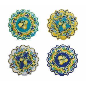 Citrus decoration ceramica-sughero set 4 pezzi