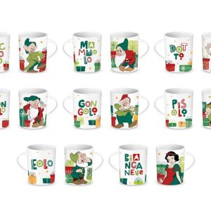 Sette nani mug s/piatto Natale porcellana Walt Disney