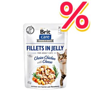 Brit Care Cat Pouch Choice Chicken with Cheese in Jelly – 24x85g