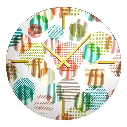 Orologio vetro pois colorati cm 43