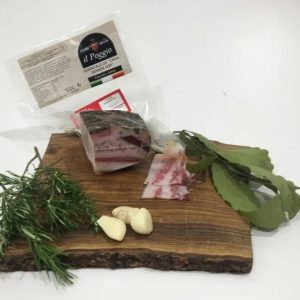 Guanciale sottovuoto di Cinta Senese confezione da 400 gr.
